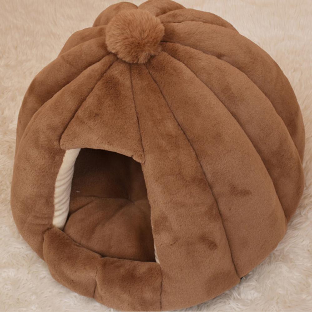 50% Sales! Round Kennel Semi-closed Cat Sleep Winter Mat Small Medium-sized Dogs Pet Nest