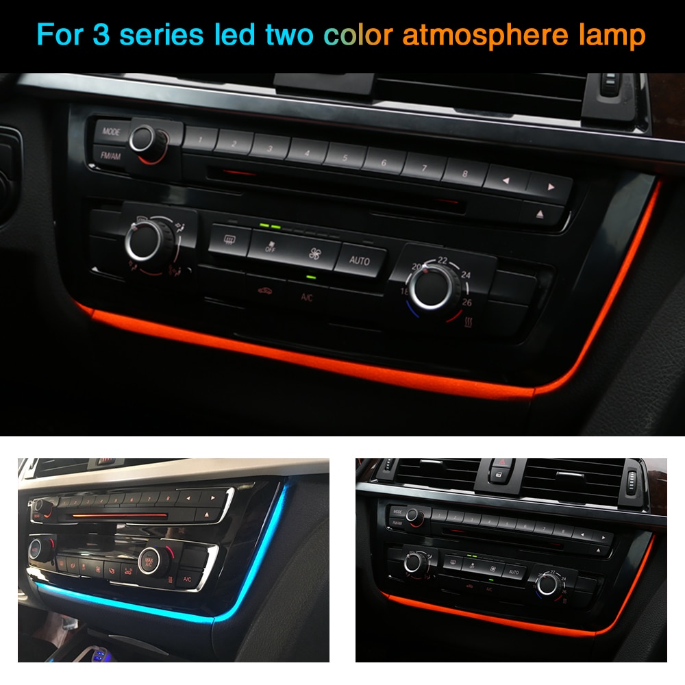 Omgivande ljus i bilen för bmw  f30 f32 auto mittkonsol lampa inre belysning trim främre luftkonditionering vent inloppslampor
