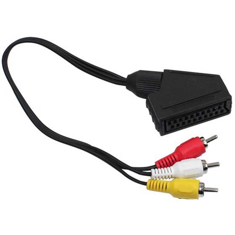 SCART ADAPTER FEMALE/RCA MALE 20 CM CABLE