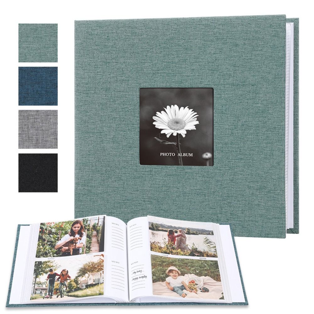 6in Linen Cover Photo Album Interleaf Type 200/300Pics Large Scrapbook Album 100 Pages DIY Memory Book Family Times
