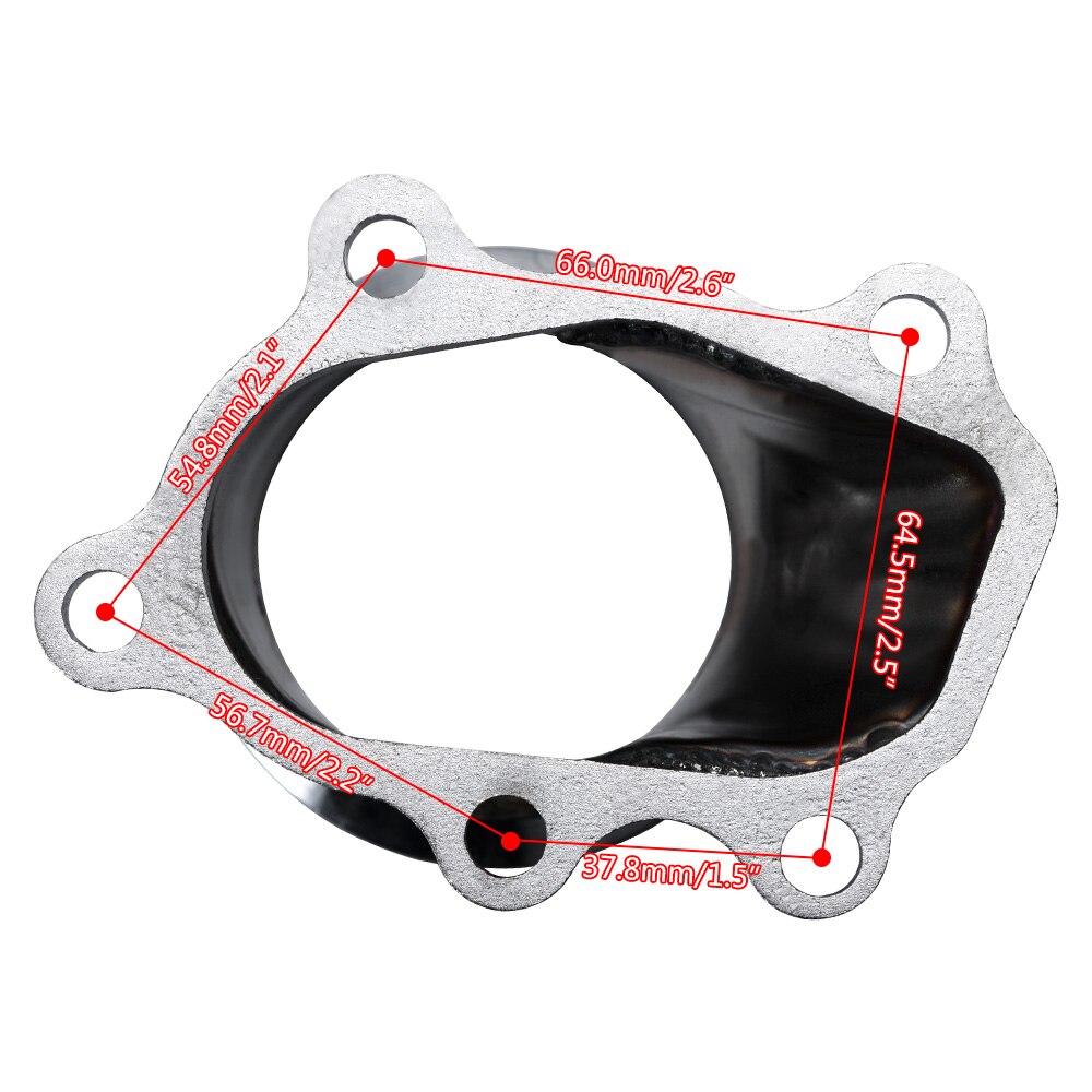 Hypertune-Rvs Adapter Voor T25 T28 GT25 GT28 2.5 &quot;63Mm V-Band Klem Flens Turbo down Pipe Adapter HT4833