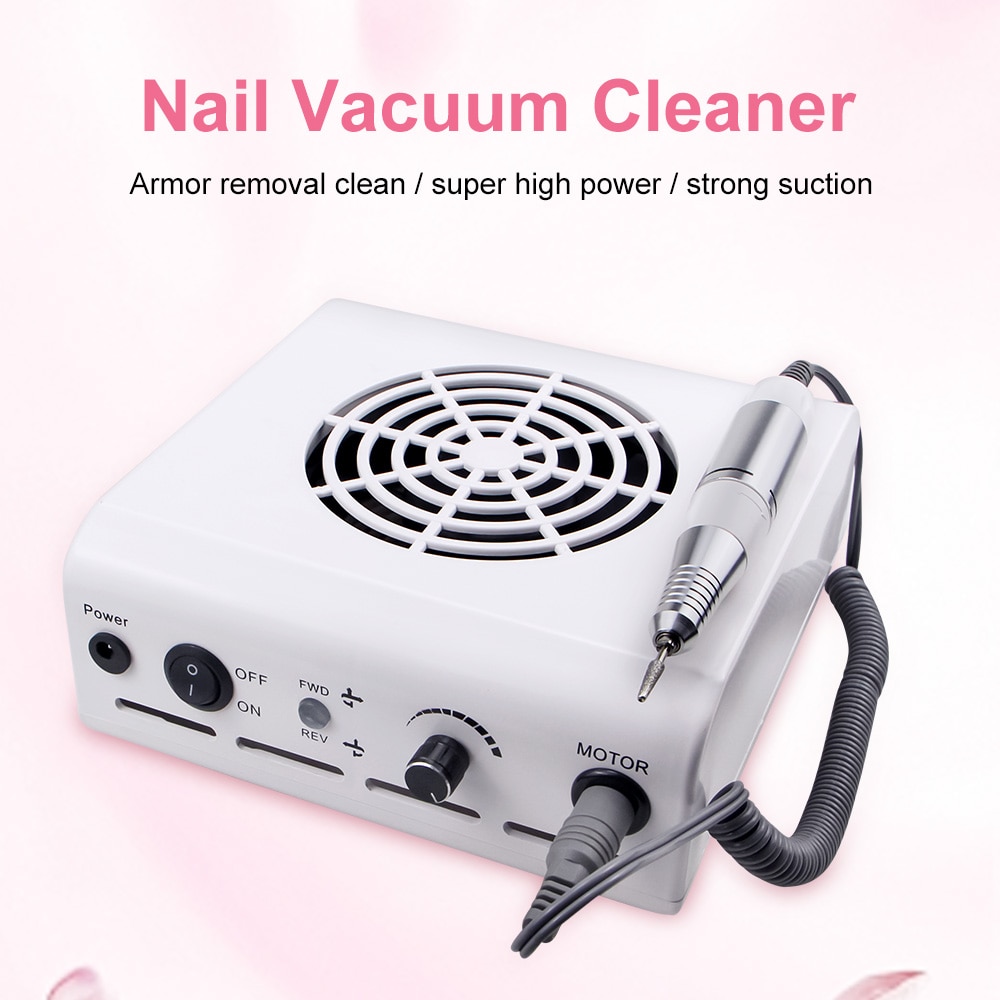 Ponceuse pour manucure, collecteur de poussière ongles avec poignée à vitesse réglable, ventilateur puissant pour Salon de beauté, 80W 2 en 1