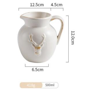 Antieke theekopjes porseleinen theepot drinkgerei theeserviezen melk koffiekopje wit retro afwerking reliëf engel rendier kerst: A5