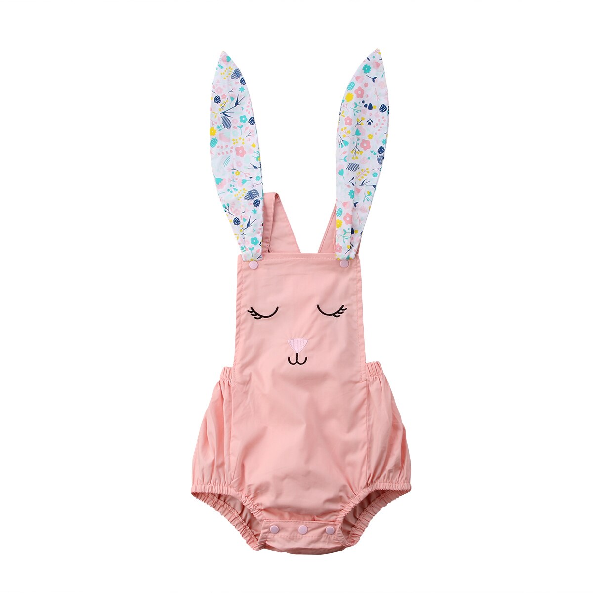 Newborn Baby Girl Boy Rabbit Up Cosutme Sleeveless Bodysuit Outfit Summer Clothes: Pink / 9M
