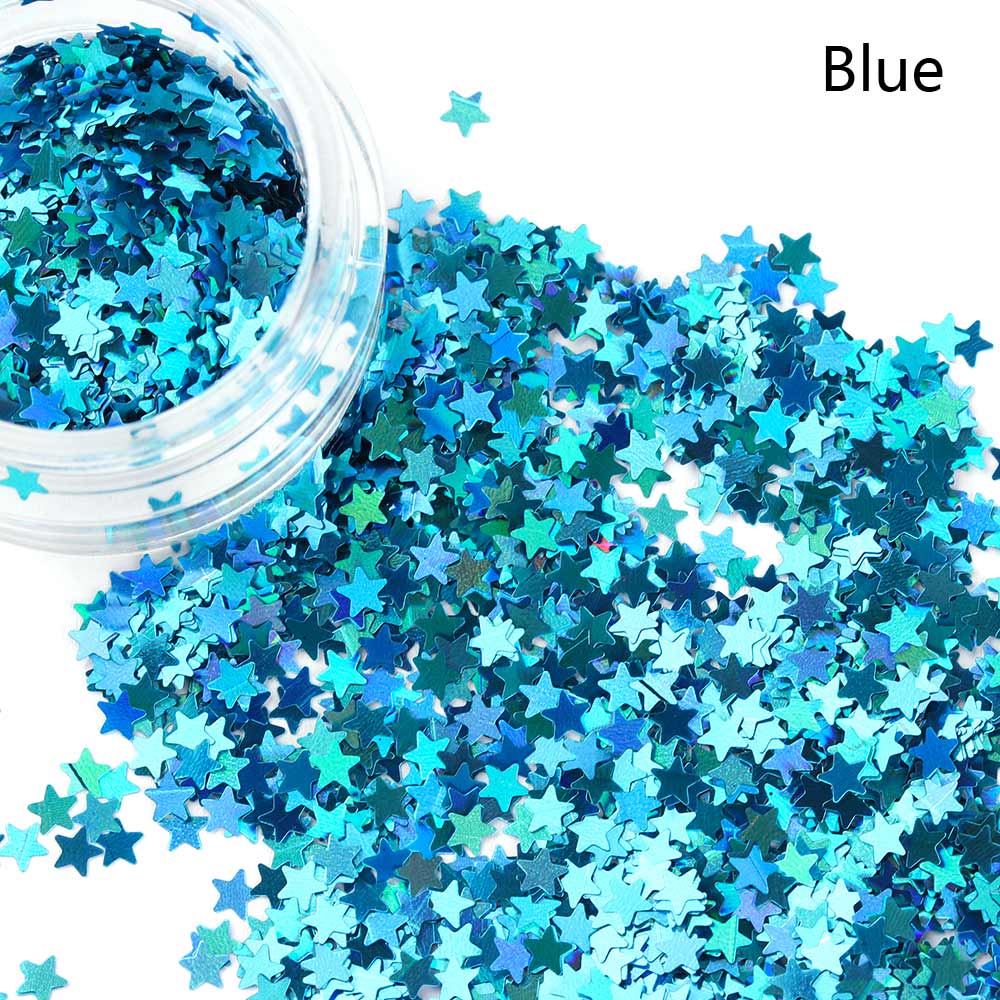 1 doos 3D Super Mermaid Eye Glitters Star Nail Gezicht Lichaam Oogschaduw Fonkelende Pailletten Rhinestone Glitters Dance Party Decoraties: Blauw