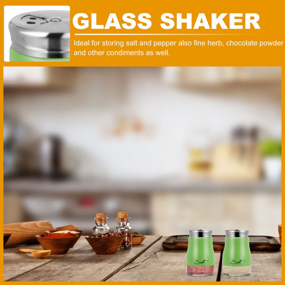 2Pcs Stainless Steel Lid Seasoning Bottle Pepper Salt Shaker kitchen seasoning shaker Kitchen Supply