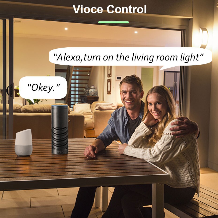 Smart Light Switch No Neutral Wire 2.4GHz WiFi 1/2/3 Gang Switch Work with Alexa and Google Home,No Hub Required APP Smart Life