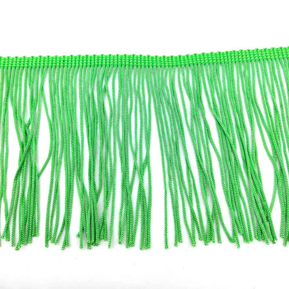 1 Yards van Pack 4 "Breedte Franjes Kant Polyerter Fibre Kwastje Kleding Accessoires Latin Trouwjurk Kwastje Lint diy: Green