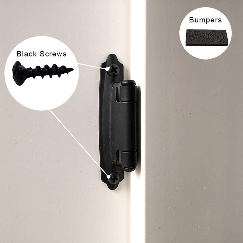 Kast Scharnieren, Voor Gezicht Frame Kasten, Keuken/Badkamer, Variabele, zelfsluitende (30 Pcs Platte Zwart)