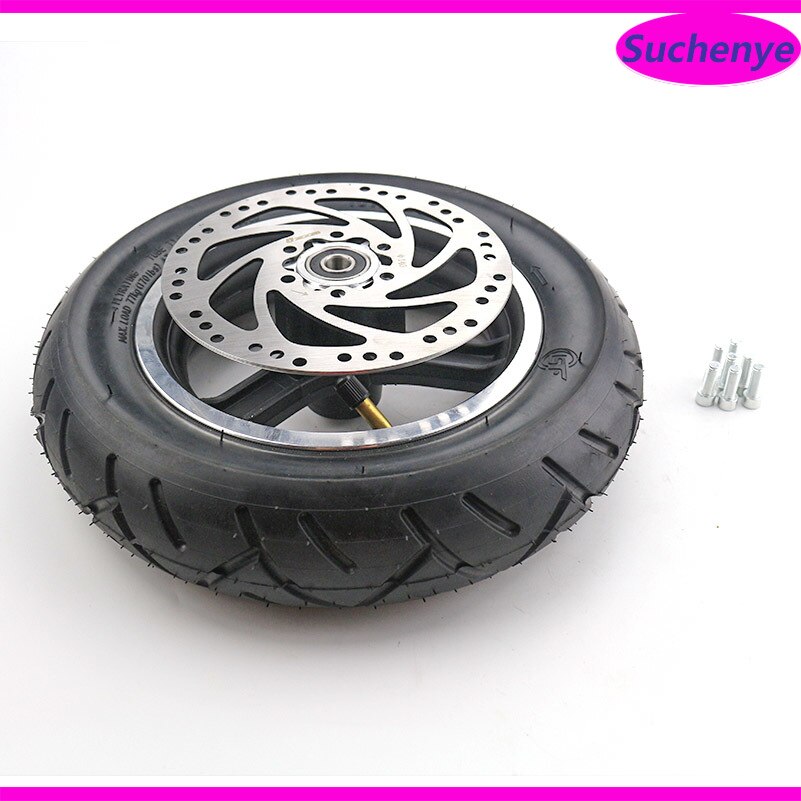 10 Inch 10X2.50 Electric Scooter Wheels 10X2.50 with Disc Brake and with Wheel Hub Disc Brake Set Hollow Solid Tire
