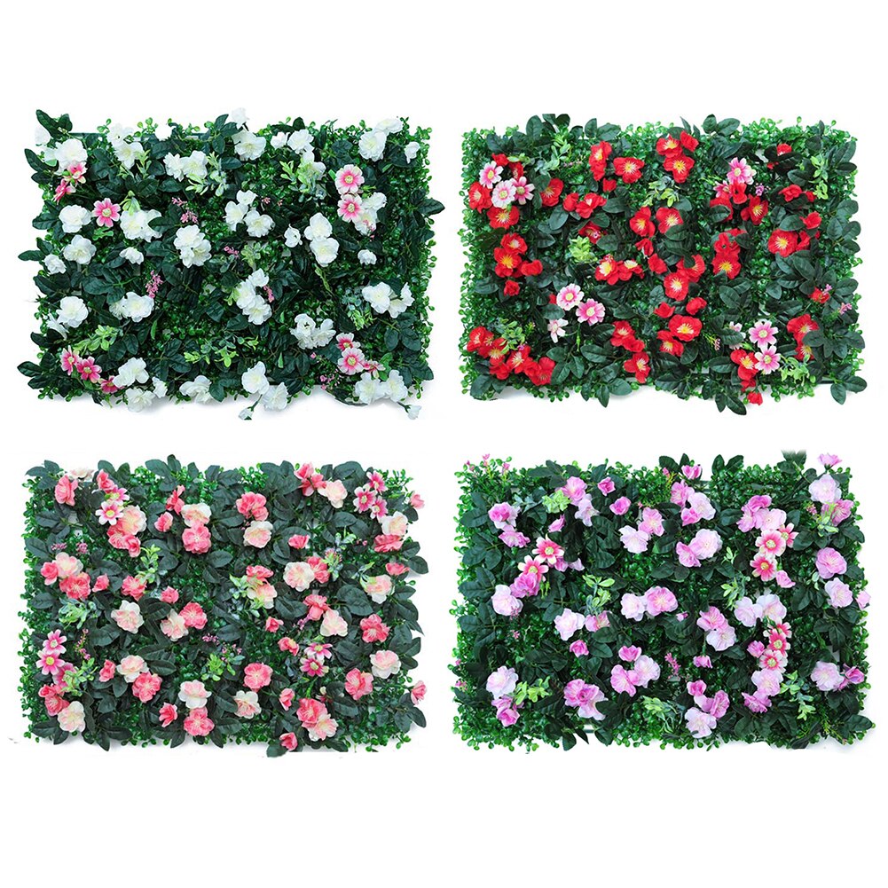 40x60CM Artificial Rose Leave Hedge Panel UV Protected Privacy Fence Screen For Outdoor Garden Backyard Wedding Decoration