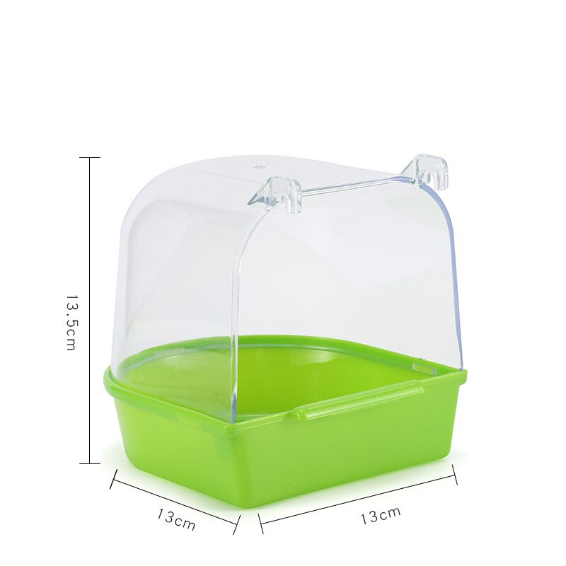 Pet Birds Parrot Hanging Bath Shower Bathtub Accessories Bird Feeder Box Supplies Canary Parakeet Pets Toys Plastic Simple
