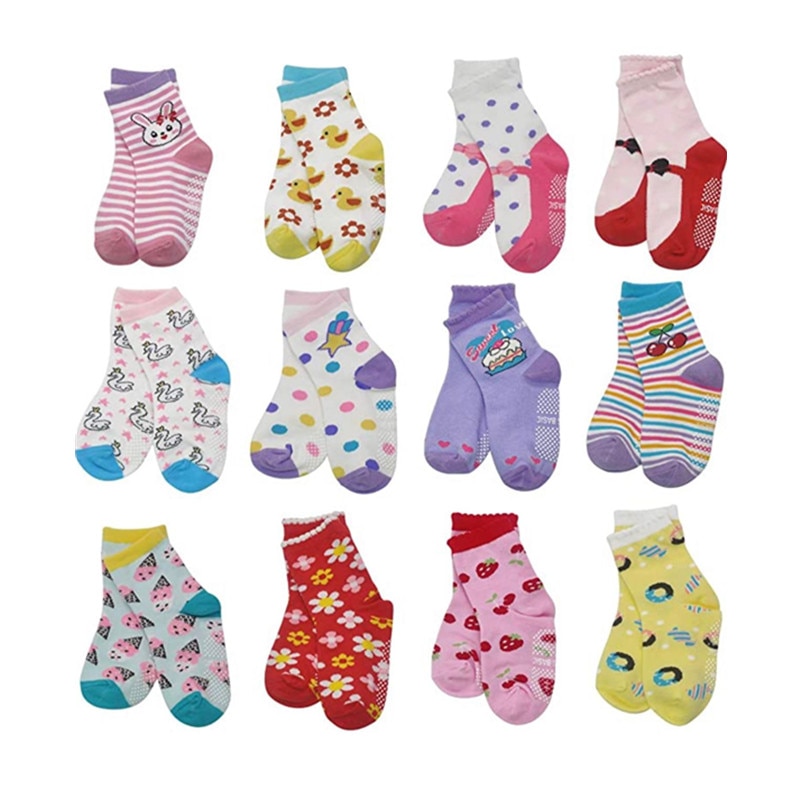Chaussettes antidérapantes pour bébés, 6 pièces, nouveauté, chaussures en coton, pour filles