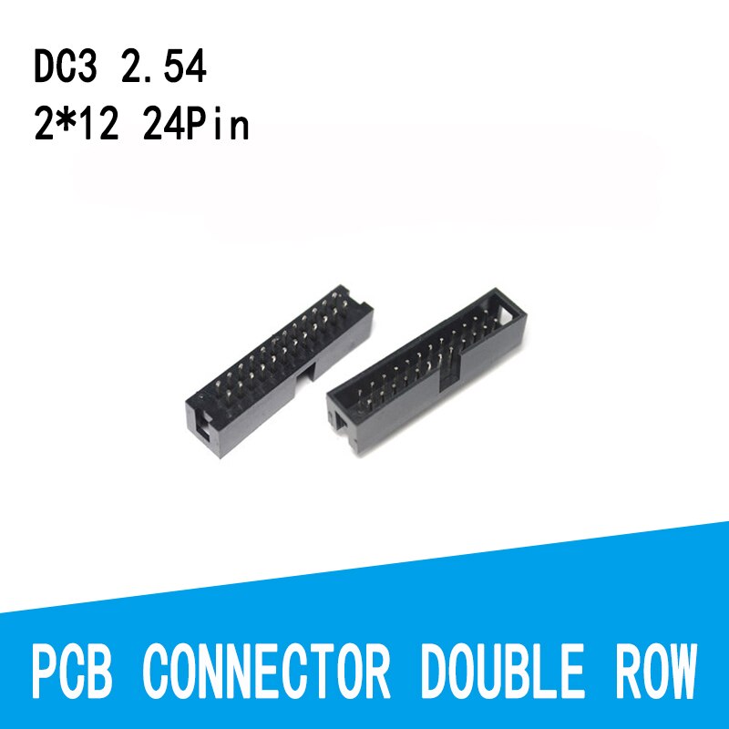 10Pcs DIP 6/10/20/26/34/40 PIN 2.54MM Pitch MALE SOCKET Straight Idc Box Headers PCB CONNECTOR DOUBLE ROW 10P/20P/40P DC3 HEADER: 2X12 24PIN
