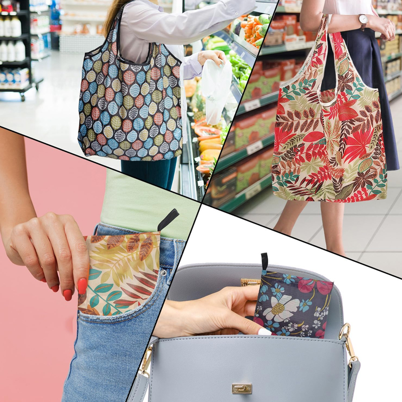 Printing Foldable Shopping Bags Environmental Protection Portable Grocery Bags Large Capacity Portable Storage Bags