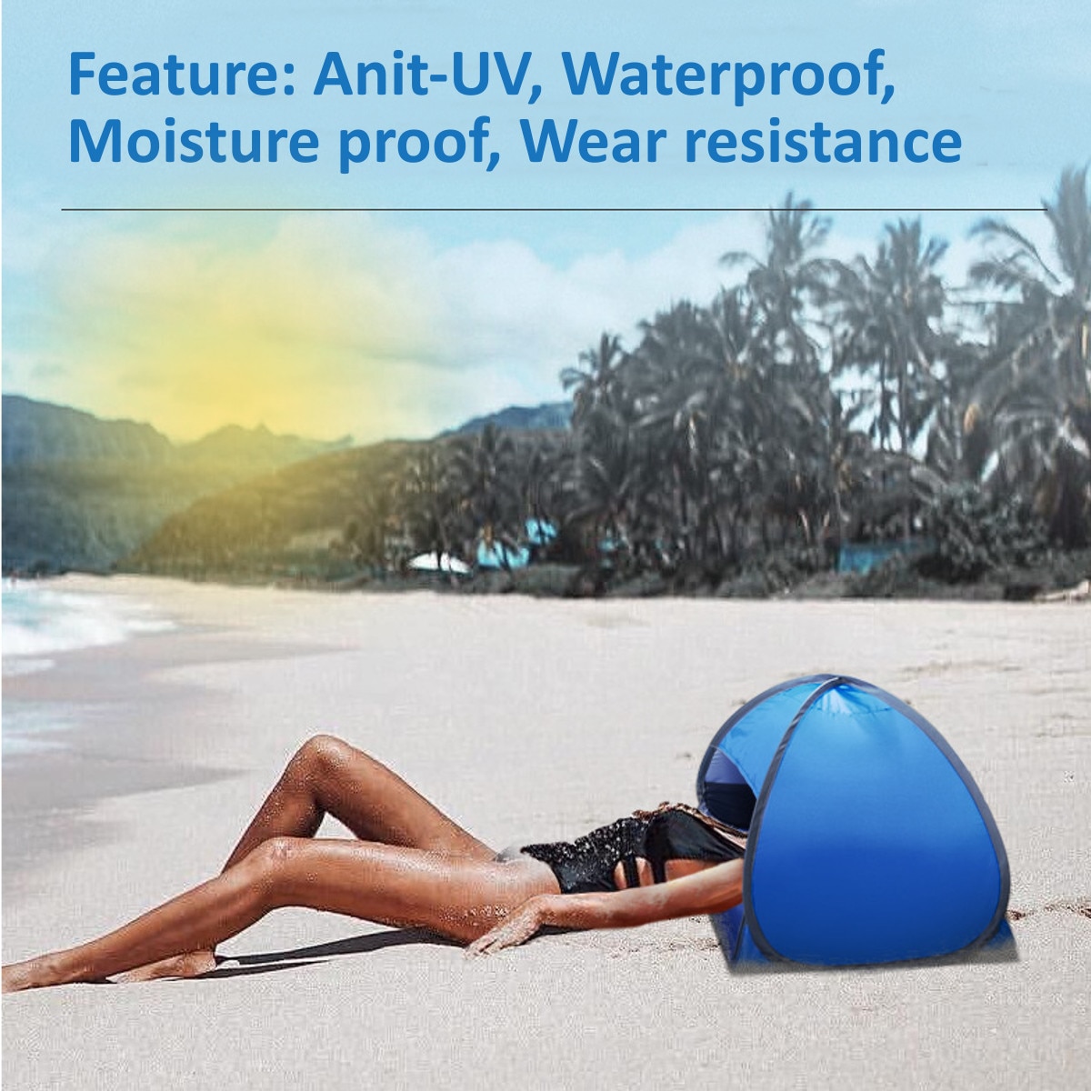 Bärbar vattentät automatisk öppning strand ansiktstält sol anti-uv skugga markis mini parasolltält picknick camping tält