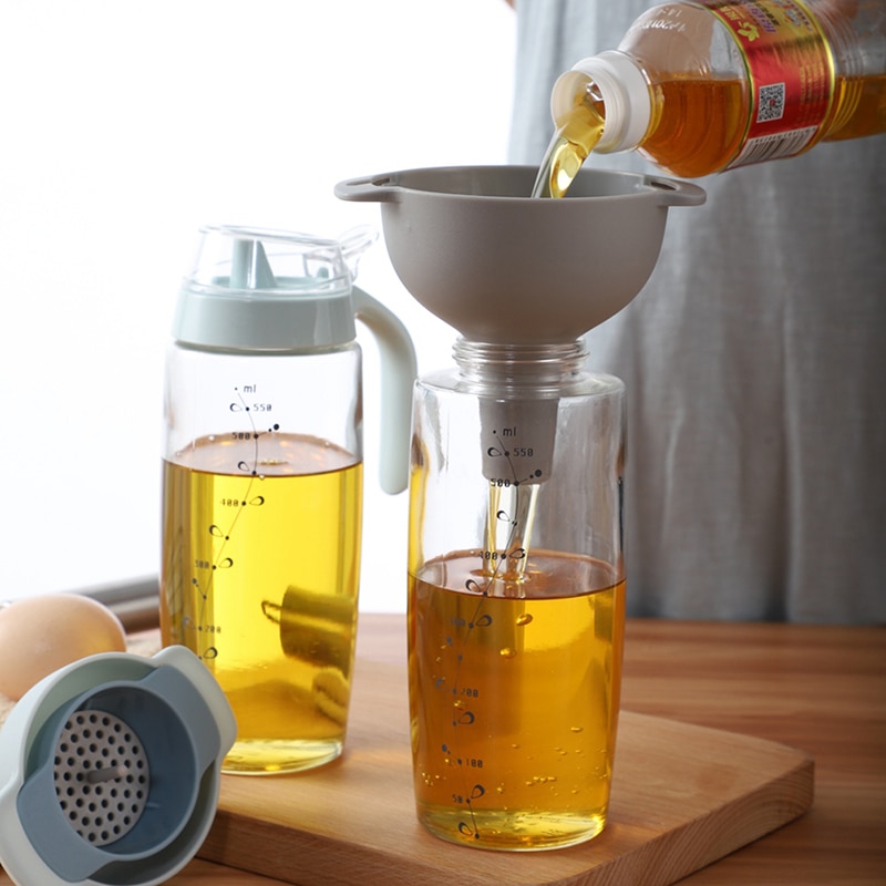 4 IN 1 Multi-function Funnel Set Filter Oil Can Household Oil Hopper Sub-packaging Plastic Funnel Kitchen Tools