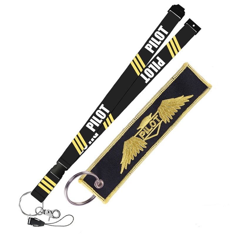 Pliot Flight Lanyard Crew Neck Strap Pilot With Key Ring for ID Card Holder Boarding Pass String Sling Aviation