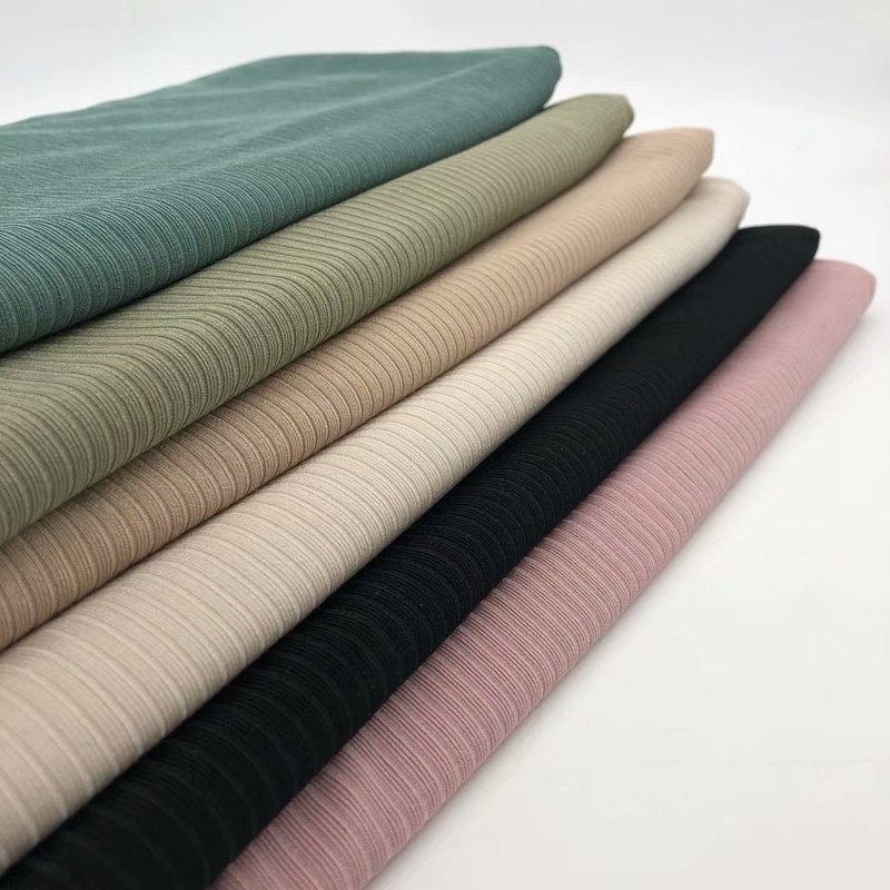 Bred 59 " sommer is silke side 4- vejs stretch rib strik stof spandex rayon materiale pit stripe kjole brede ben bukser stof
