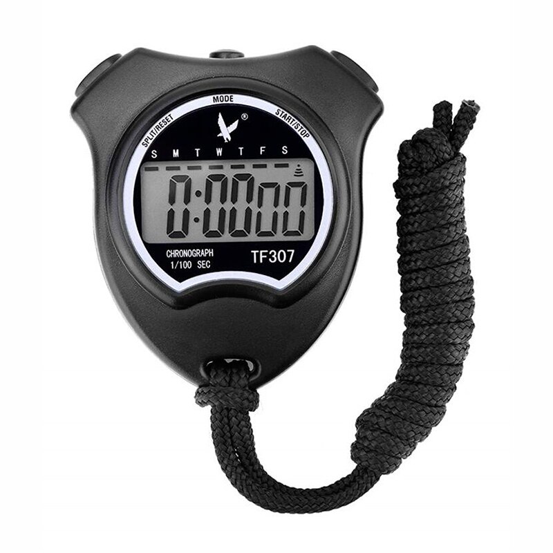Digitale Professionele Handheld Lcd Chronograaf Timer Sport Stopwatch Timer Stop Horloge Met String