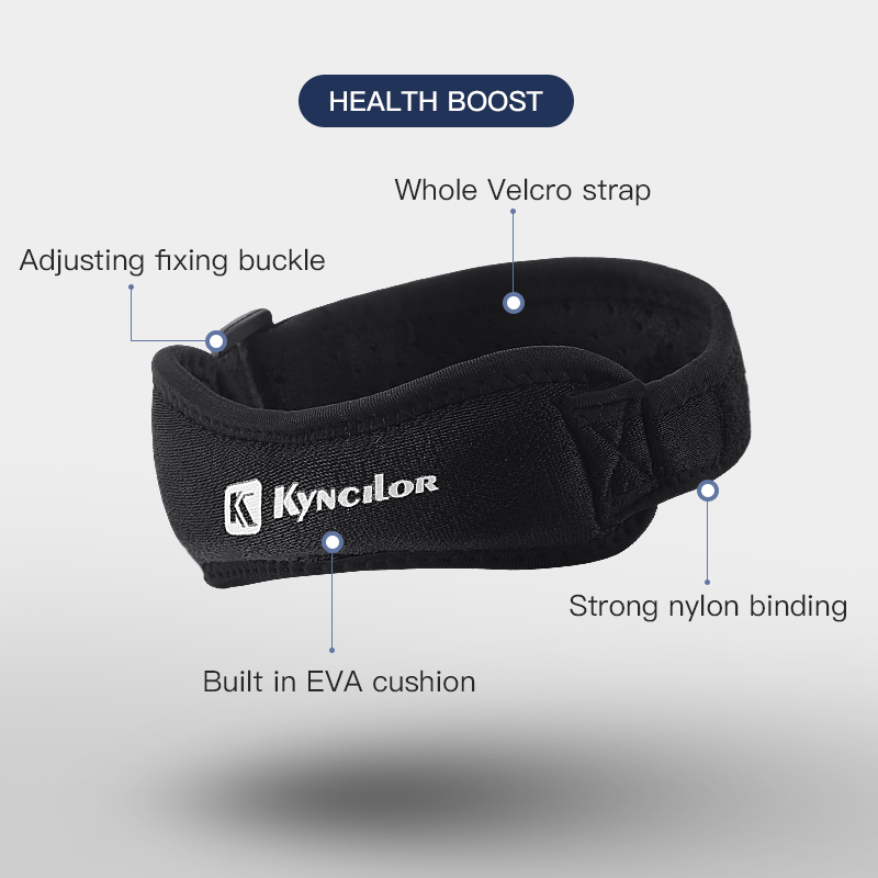 1 pièce genou tendon rotulien genouillère sangle orthèse réglable Absorption des chocs Compression genouillère manchon pour basket-ball