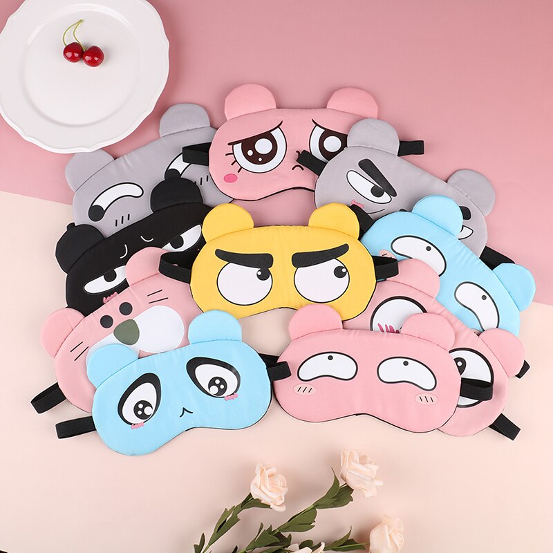 Slaap Oogmasker Slaapmasker Katoen Kat Ooglap Slaapmasker Leuke Eye Cover Travel Rest Eye Band Slapen Aid Blinddoeken