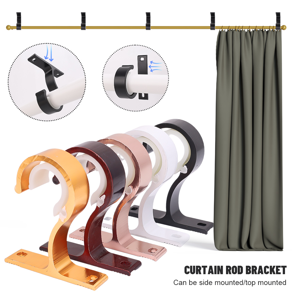 Soporte para cortinas fuerte, varilla romana, soporte para riel de ropa de aleación de aluminio, ganchos de pared para el hogar y el baño, accesorios decorativos