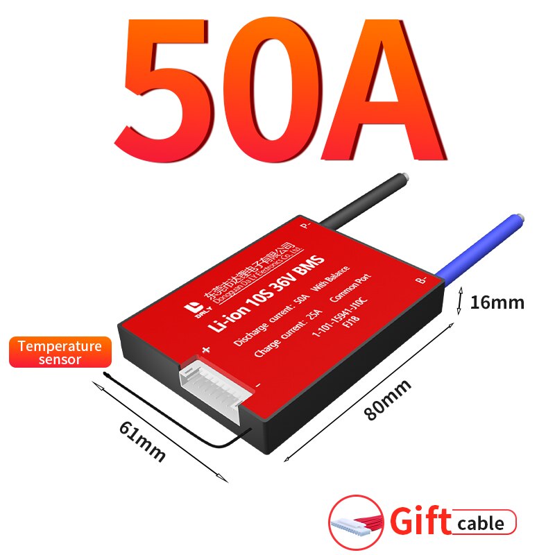 li-ion BMS 10S 36V 13S 48V 15A 20A 30A 40A 50A 60A with Balance Low High Temperature Cut Off Protection Support Ebike Escooter: LI-ion 10S 36V / 50A with NTC