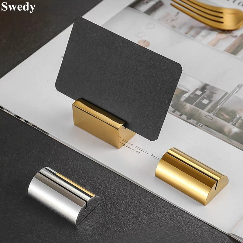 Roestvrijstalen tafelnummerhouder, naamkaartjeshouder, menukaarthouder, memokaarthouder, prijskaartjeshouder, papieren kaartjes, trouwfotohouder, fotobordhouder.