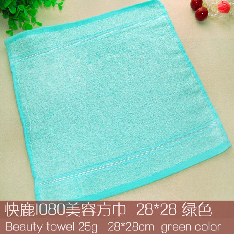 Bamboo fiber wash a face to face cloth Soft beauty face cloth Comfortable wood fiber towel beauty big squares 4 pieces: MR011 Green