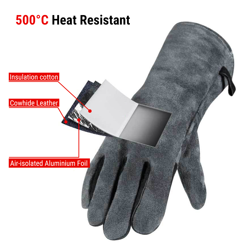 Thermopro GL02 16in 500 ℃ Oven Handschoenen Hittebestendige Voor Grill Keuken Barbecue Handschoenen Ovenwanten Lange Mouw Forg Lassen handschoenen