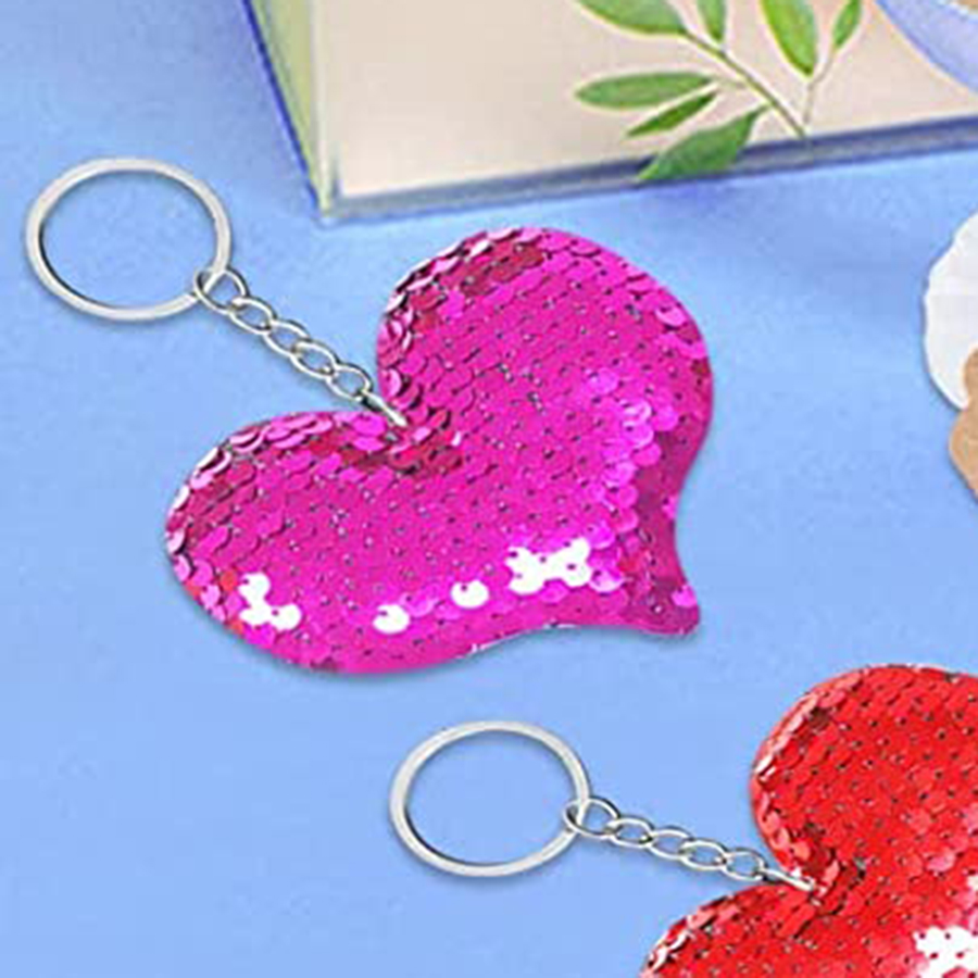 15x Brelok Serce - Odwracalne Płatki - Unisex Akcesoria Torby - Impreza, Dorosły, Dziecko