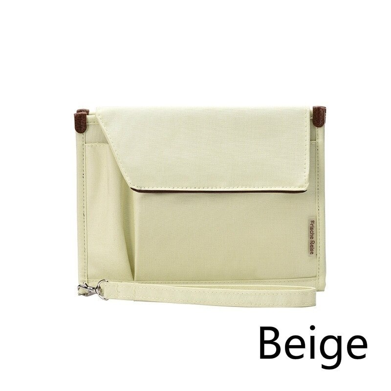 Hommes serviette pour femmes sac de rangement de fichiers multi-couches dossiers de conférence Portable multi-fonction sac de certificat de Document d'affaires: Beige