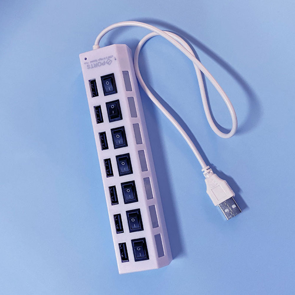 USB-hubsplitter met individuele schakelaar USB 4/7-poortsplitter Individuele schakelaar USB-adapterhub Multi-poorts stopcontact Aangedreven AAN/UIT: orange