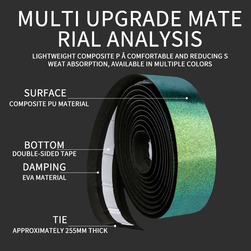 Eslnf Fiets Stuur Tape Racefiets Bar Tape Pu Fiets Stuur Tape Fietsen Demping Anti-Vibratie Wrap Fiets Accessoires