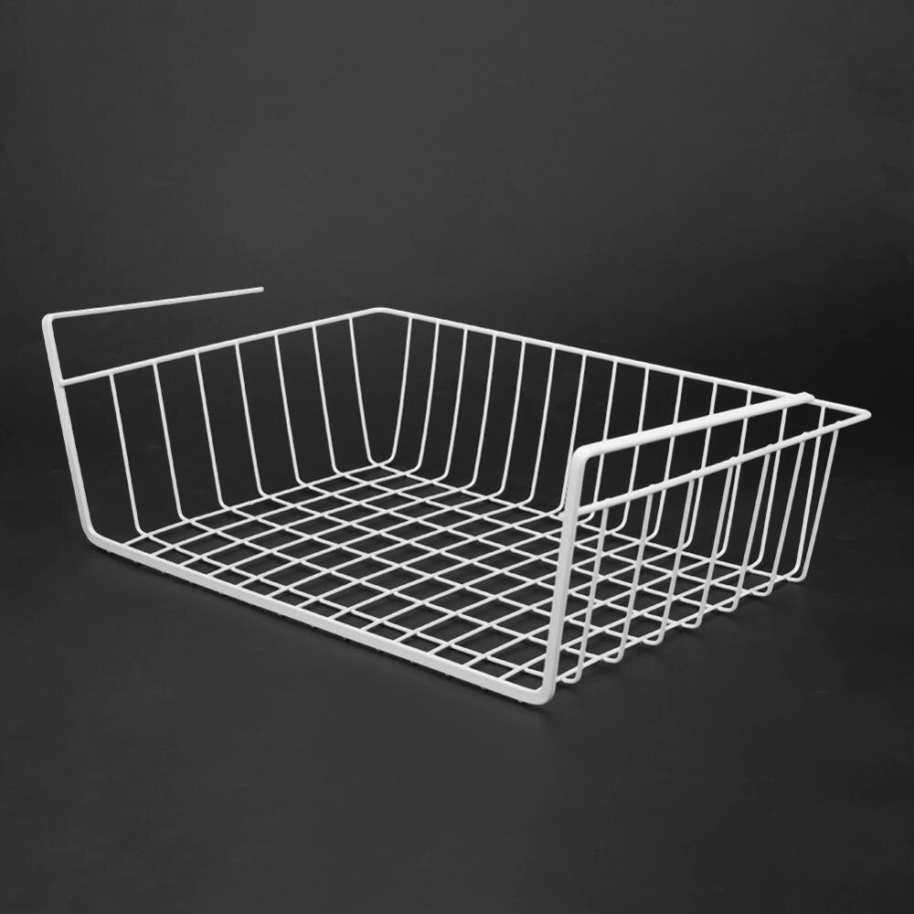 Iron Mesh Shelf Basket Cupboard Cabinet Door Organizer Rack Closet Holders Hanging Under Shelf Storage Basket Rack Organizer