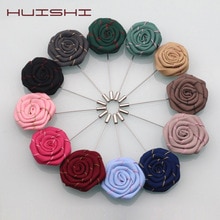 HUISHI Twee Kleur Stof Bloem Broches Revers Pin Mannen Vrouwen Broche Suits Decoratie Reversspeldjes Voor Suits Accessoires 12 Kleur