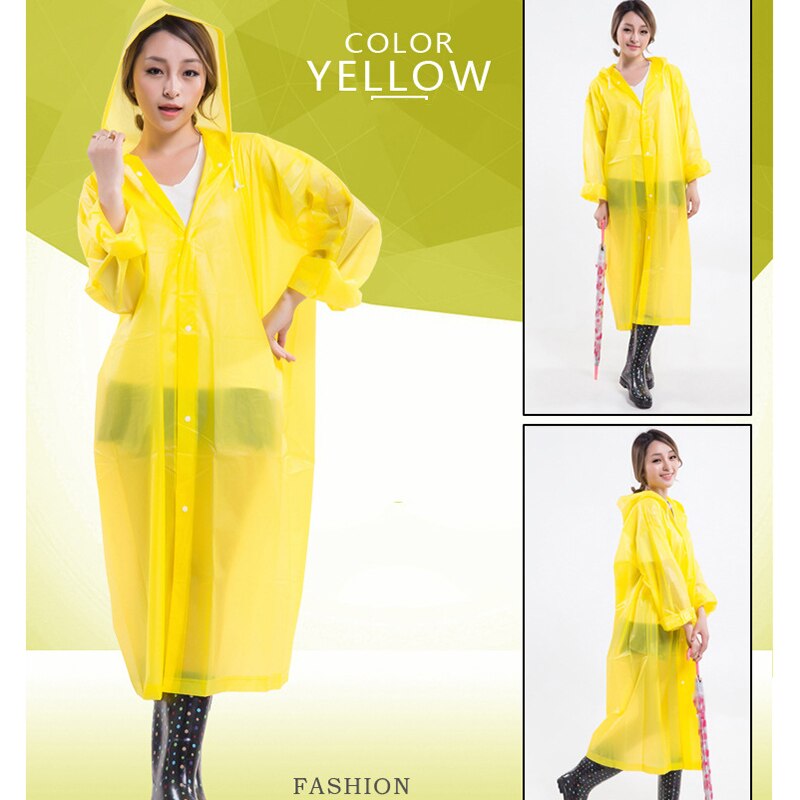 Schutzhülle regenmantel Geschmack Poncho erwachsene männer und frauen verdickt EVA regenmantel für Wandern tourismus: Gelb