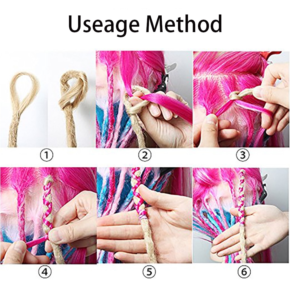 BENEHAIR 6'' Dreadlocks Hair extensions Synthetic Braiding Hair For Men Crochet Hair Braids Reggae Hippie Style For Women