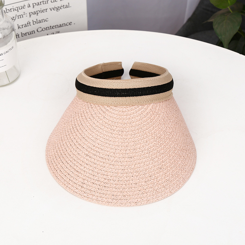Susi & Rita gorra visera de verano para mujer, sombreros de paja de ala ancha, sombrero de playa para mujeres , sombrero Casual vacío, gorra Casquette: Pink