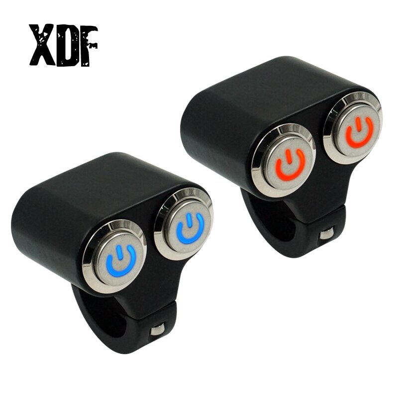 22mm 25mm Motorcycle Handlebar Switches ATV Scooter Headlight Hazard Brake Fog Light Switch ON-OFF Dual Control Switch Button