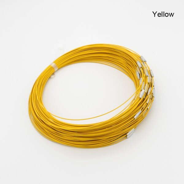 10 stücke 1mm 18inch draht halskette kragen choker kreis drehmomente schmuck hals-zubehör verschluss draht-kragen multi-farbe kupfer: yellow