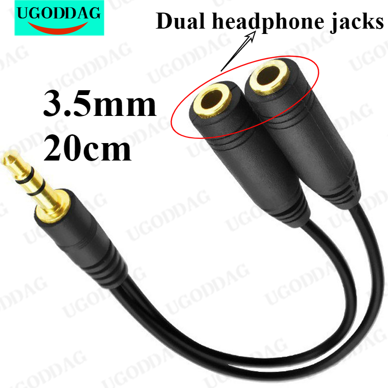 1 Stuks Hoofdtelefoon Splitter 3.5Mm Verlengkabel Audio Stereo Y Splitter (Hifi-Geluid) 3.5Mm Mannelijk Naar 2 Poorten 3.5Mm Vrouwelijke Splitter