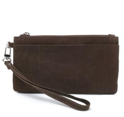 Miljøvenlige brune naturlige korkhåndtasker til kvinder beige clutch: Brun