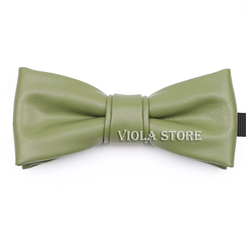 Cool PU Leather Bowtie Solid Classic Beige Pink Vintage Brown Red Green Blue Men Women Nightclub Party Butterfly Accessory: 17