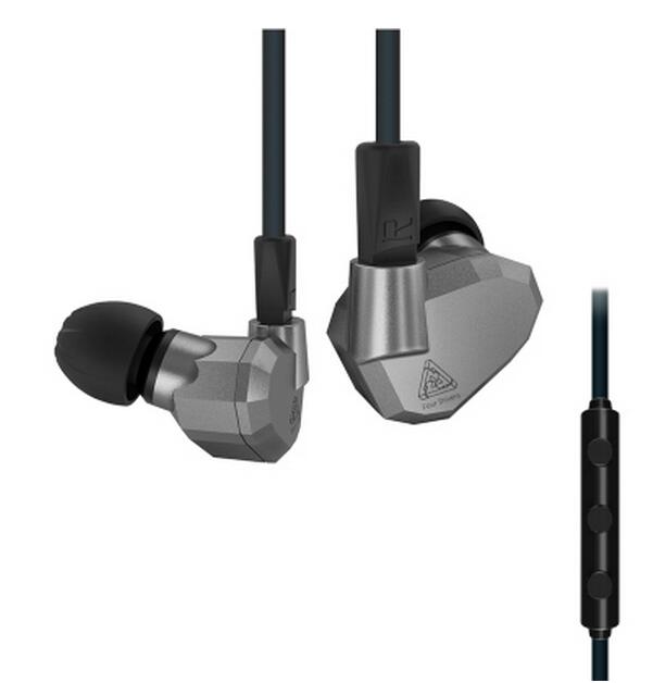 KZ ZS5 2DD+2BA Hybrid In Ear Earphones HIFI DJ Monitor Headphone Running Sport KZ AS10 ZS6 Earphones Headset Earbud Two Colors: Grey with mic