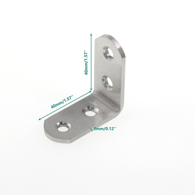 6Pack L Bracket Corner Bracket,Stainless Steel Corner Brace Joint Fastener Shelf Support,90Degree Angle Bracket: 40x40x3mm