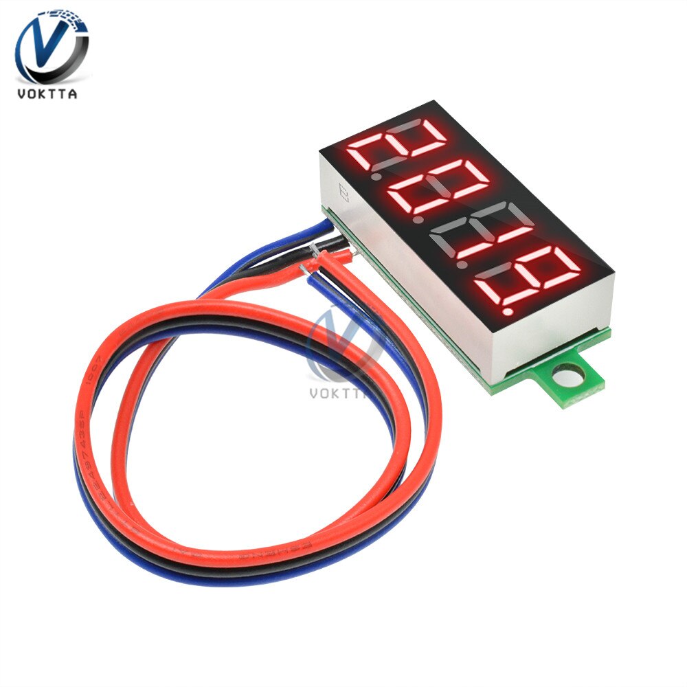 Dc 0-100V 4 Bits Mini Digitale Voltmeter Digitale Display Led Panel 0.36 Inch Drie Draden Elektrische Spanning meter Tester Met Shell