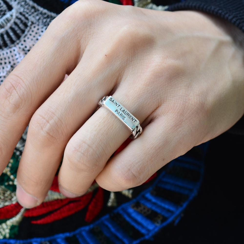 ¡Novedad de Anillo de Plata de Ley 925 con letras elegantes, joyería Original para mujer, , de de Navidad