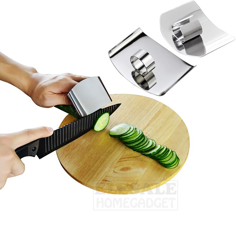 Anillo Protector de dedo de acero inoxidable a prueba de cortes para cortar carne de frutas, protección de dedos, utensilio de cocina de alimentaria